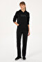 Women's Black Ribbed Sweatpants 50313583-Vr046