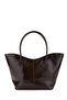 Women's Bitter Brown Faux Leather Double Handle Hand and Shoulder Bag - 4