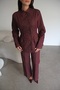 Plum Button Detailed Blazer Jacket and Pants Bottom Top Premium Denim Suit - 4