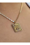 Allah Written Kufi Steel Necklace Zircon Plated Chain Spirituality Necklace Allah Written Kufi - 4