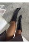 Volante Dust Cover Detailed Black Patent Leather Women's Heeled Boots - 6