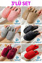 3-Pack Warm Furry House Slippers Dowry Slippers Winter Slippers Noiseless Lightweight Sole - 4