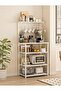4-Tier Kitchen Storage Rack, Coffee Corner Table with 5 Hooks & Adjustable Shelves