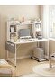 Study Desk with Bookshelf, Large Office Desk, Computer Table with Storage Bag & CPU Stand