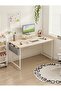 Computer Table With Storage Bag,Home Office Desk with Monitor Stand,Modern Simple Study Desk
