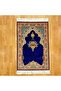 Candle Motif Prayer Niche Iranian Silk Prayer Rug Blue