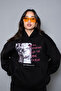 Trauma Printed Oversize Unisex Black Hoodie