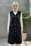 Women's Hooded Long Quilted Vest - Lvr006