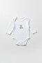3-Piece Embroidered Snap Fastener Long Sleeve Baby Bodysuit 100% Cotton - 5