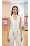 Anchor-Tipped Soft Combed Cotton Scarf Neck Tie White - 2