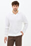 Men's White Slim Fit Long Sleeve Polo Neck Knitwear Sweater