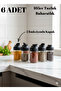 6-Piece Double-Lid Mini Twice Glass Spice Jar Set - Salt and Pepper Shakers Chef Spice Jar 105ml - 5