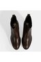 Women's Brown Elastic Heeled Leather Boots - 7