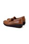 Women's Tan Wedge Heeled Leather Desacomfort Casual Shoes - 4