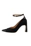 Women's Black Suede Heeled Evening Dress Shoes - 4