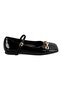 Women's Black Mary Jane Leather Ballerinas - 3