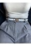 Mate Patterned Women's Gold Buckle Belt Jacket Belt Dress Belt Trouser Belt