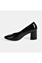 Women's Black Crocodile Printed Heeled Classic Shoes - 3