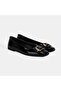 Women's Patent Leather Ballerinas with Black Metal Buckle Accessories