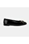 Women's Patent Leather Ballerinas with Black Metal Buckle Accessories - 2