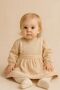 Baby Girl Robe Ring Lace Motif Long Sleeve 100% Cotton Dress