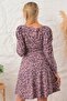Women's Brown Floral Side Pleated Dress - 8