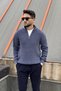Men'S, Half-Zip, Stand Collar, Winter, Knitwear Knitted, Old Money Culture, Sweater Pltk06