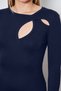 Women's Long Sleeve Viscose Dress with Drop Chest - 5