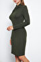 Women's Twisted Collar Long Sleeve Mini Dress - 7