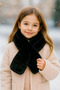 Girl's Black Plush Camisole Neck Collar Scarf Byn001 - 3