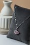 Women's Lilac Stone Swan Design Steel Necklace