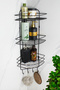 Economical Adhesive Triple Shampoo Holder with Stainless Steel Wire Rack Bathroom Corner Shelf Shower Corner Rack Organizer - 3