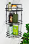 Stainless Steel Adhesive Triple Shampoo Holder with Towel Rack Bathroom Corner Organizer Shower Corner Shelf - 3