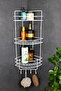 Stainless Steel Adhesive Triple Shampoo Holder with Towel Rack Bathroom Corner Organizer Shower Corner Shelf