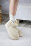 Women's pavro suede fur-lined thick sole (4.5 cm) mini short boots - cream - 4
