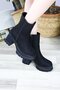 Woman's leysi 8 cm platform heeled zippered boot black suede - 5