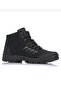 Men's Black Lace-Up Zippered Fur Lined Water Cold Resistant Outdoor Trekking Casual Boots