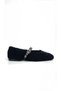 Helsi̇nki̇ Women's Black Buckle Bow Plush Mary Jane Ballet Flat Shoes - 2