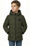Boy's Water and Windproof Khaki Hooded Coat with Thick Fleece Inside - 3