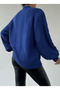 Women's Cobalt Blue Hair Weave Oversized Knitwear Cardigan - 3