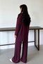 Women's Knitwear Look Striped Crew Neck Hijab Tunic Set 3138 - 7