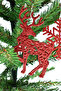 11 Pieces Glitter Ornament Red Christmas Pine Tree Ornament 13 Cm - 7