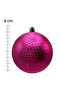 6 cm 6-Piece Fuchsia Cute Ball Christmas Tree Ornament - 2