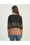 Women's Mink Diamond Patterned V-Neck Sweater - 3