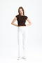 Elastic Waist Scuba Crepe Lycra Wide Leg Pants - 5