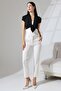 Mattru Women's Slim Fit Soft Touch Short Sleeve Tie Front Short Combed Cotton Cardigan & Bolero - Black - 7