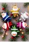 6-Piece Christmas Santa Claus Hanging Ornament – Shiny Glittery Colorful Christmas Tree Ornament - 5