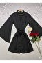Women's Satin Belted Robe Kimono – Wide Sleeves, Elegant and Stylish