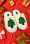Women's House Slippers Plush Christmas Figured Slippers Dowry and Bundle Slippers Do Not Make Noise Thick Sole - 3