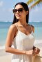 Brown Leopard Signature Square Model Cat Eye Premium Women's Sunglasses - 2